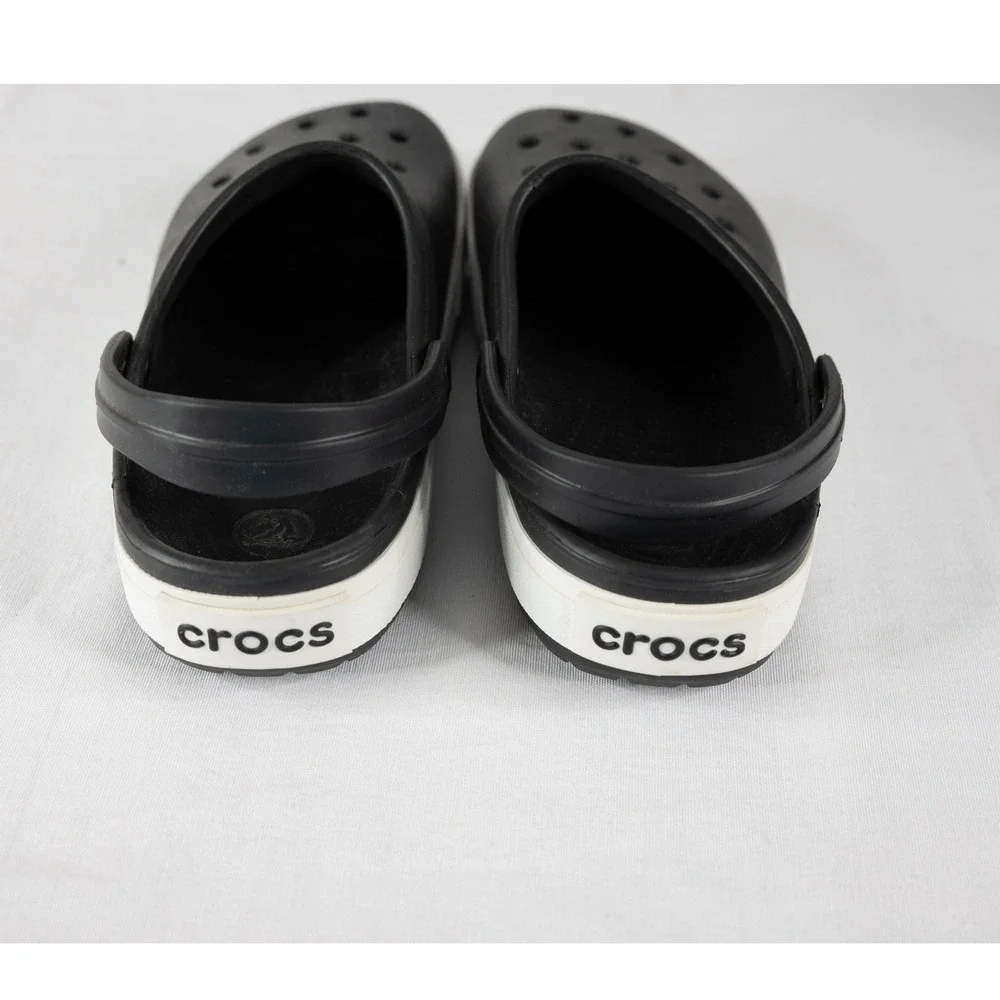 Crocs Crocband Clogs Mens 10 Womens 12 Black Excellent Sporty Slip On Shoes